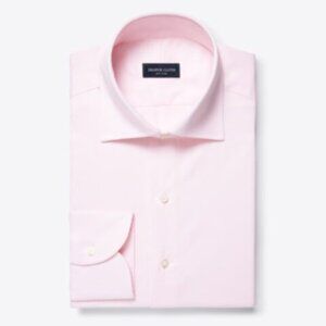 Proper Cloth Greenwich Twill Pink Dress Shirt Roma Spread Neck 17 Men’s
